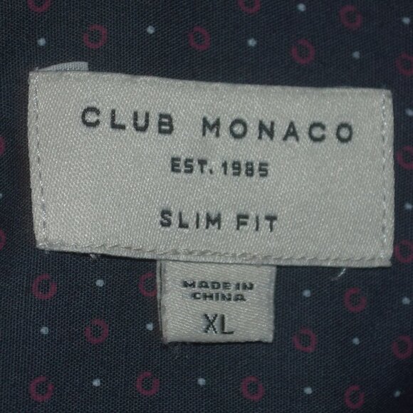 CLUB MONACO Slim Fit Men's Sz XL Long Sleeve Patterned Button-Up Shirt - Picture 2 of 6